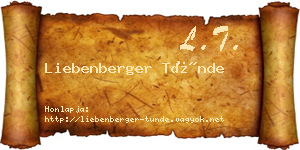 Liebenberger Tünde névjegykártya